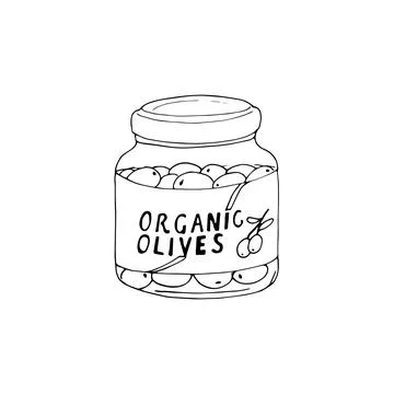 Olives in a jar Stock Illustration