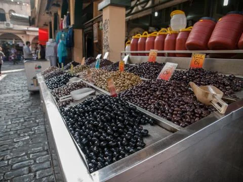 Olives at Market Stock Photos