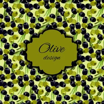 Olives pattern background. Stock-Illustration