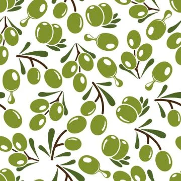 Olives seamless pattern Stock Illustration