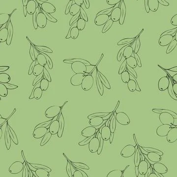 Olives seamless pattern Stock Illustration