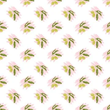 Olives. Seamless pattern for simple backgrounds, textures, and packaging Stock Illustration