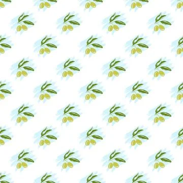 Olives. Seamless pattern for simple backgrounds, textures, and packaging Stock Illustration