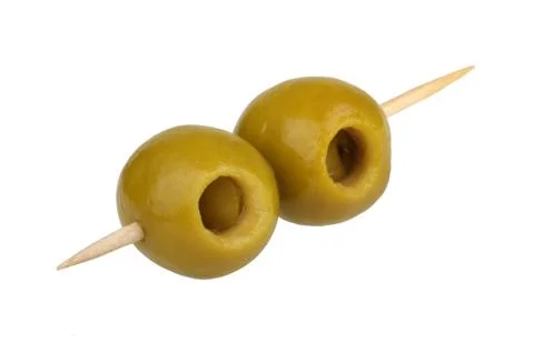 Olives on a toothpick Stock Photos