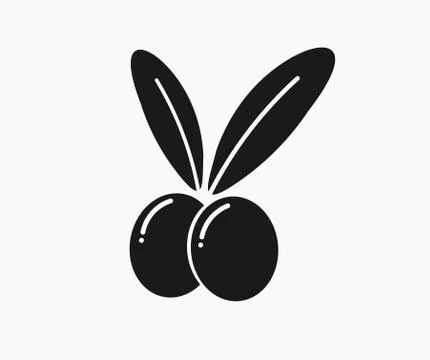 Olives twig black icon. Vector illustration. Stock Illustration