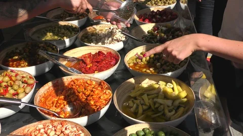 Olives in various colors Video stock 115704960