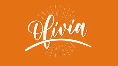 Olivia Name Vector Typography with Burst Stock Illustration