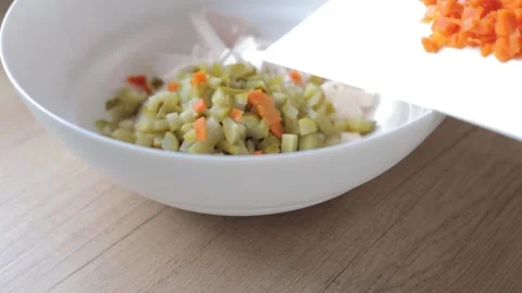 Olivier salad Stock Footage 250590837