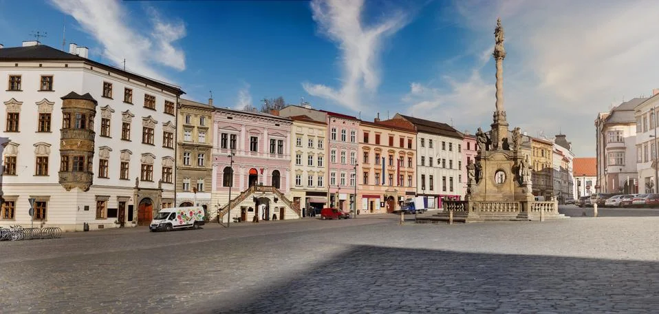 Olomouc - baroque pearl in Czech Republic - Street scene on the Downer square Stock Photos