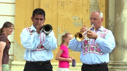 OLOMOUC, CZECH REPUBLIC, JULY 30, 2017: Traditional historical Slovak folk Stock Footage 79910853