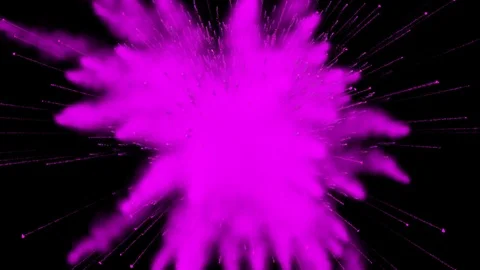 Olor powder explosion animation on black background. Slow motion movement with Video stock 83667455