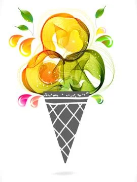 ?olorful background with ice cream Stock Illustration