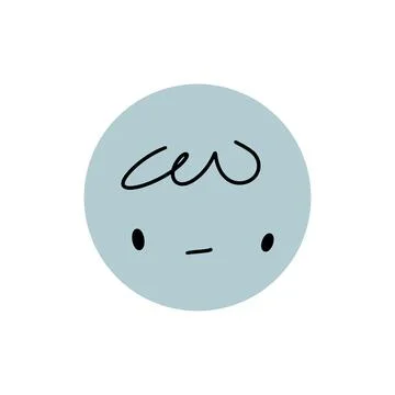 ?olorful character. Round abstract comic face with emotion. Stock Illustration