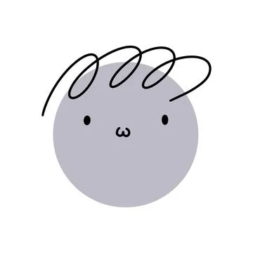 ?olorful character. Round abstract comic face with emotion. Stock Illustration