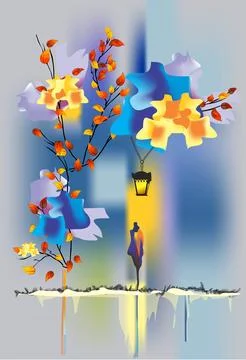 Olorful stroll Stock Illustration