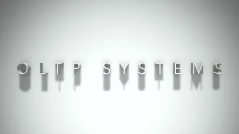 Oltp systems 3D title animation white text on a white background Stock-Footage 299758745