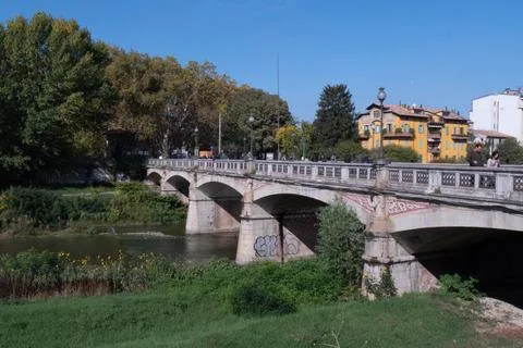 Oltretorrente bridge in Parma in Emilia Romagna italian region Stock Photos