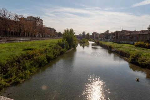 Oltretorrente bridge in Parma in Emilia Romagna italian region Stock Photos