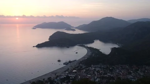 Oludeniz beach at sunset Stock Footage 298481658