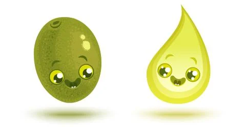 Olve and oil drop Stock Illustration