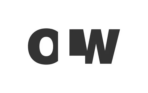 OLW logo design. Initial letter O L W bold font style for tech startups, co.. Stock Illustration