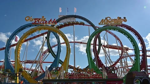 Olympia Looping Roller Coaster at Oktobe... | Stock Video | Pond5