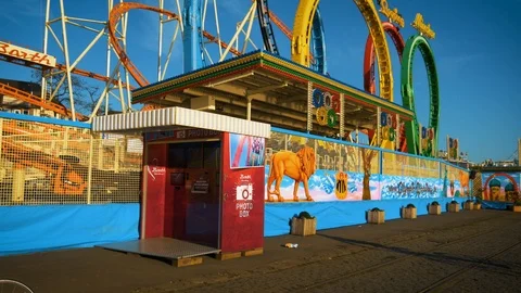 Olympia Looping Rollercoaster Stock Footage 106629879