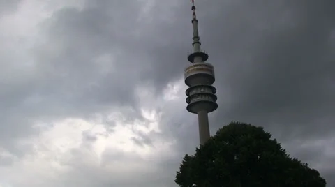Olympia tower in cloudy day Stock Footage 33623078