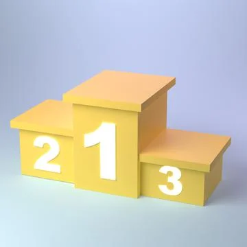 Olympiad, 3D render of the podium for the winners Stock Illustration