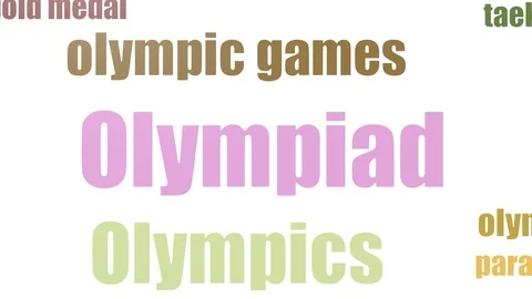 Olympiad Tag Cloud Animated Isolated 스톡 동영상 107218478