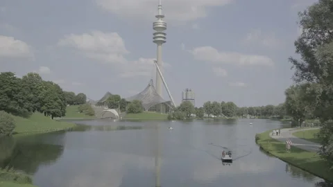 Olympiapark in Munich Stock Footage 230431799