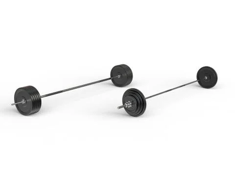 Olympic and barbell weights - 3D Render Stock Illustration