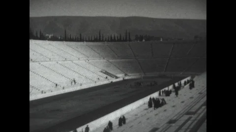 Olympic Athletes Train at the Olympic Stadium Stock Footage 89721622