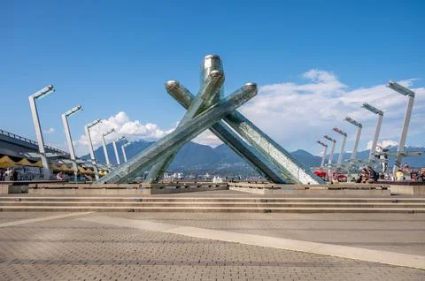 Olympic Cauldron at the Vancouver Convention Centre Stock Photos