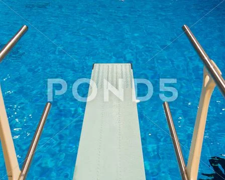 Olympic Diving Pool Seen From Trampoline Stock Photos