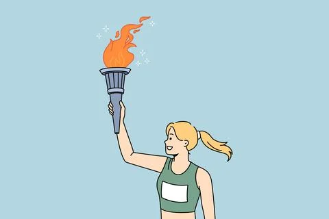 Olympic fire and flame concept Stock Illustration