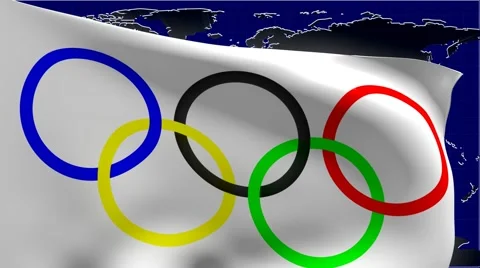 Olympic flag and world map 스톡 동영상 63452599