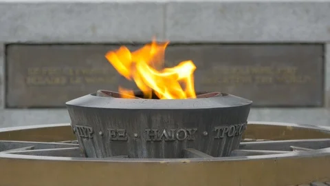 Olympic flame burning Stock Footage 87584492