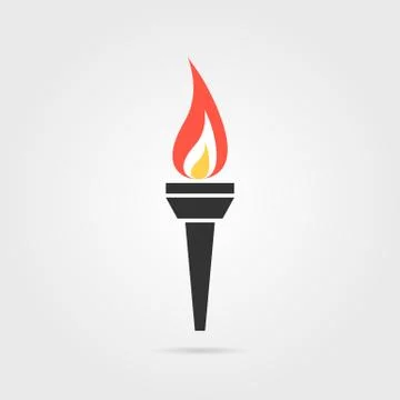 Olympic flame icon with shadow Stock Illustration