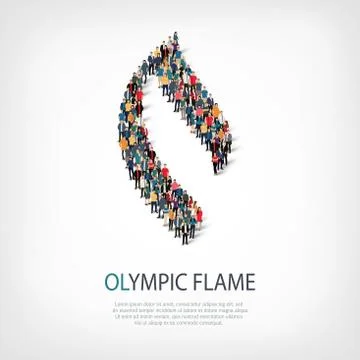 Olympic flame people  3d Stock Illustration
