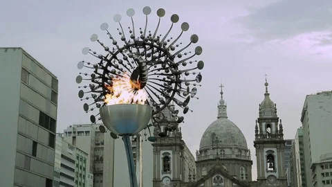 Olympic flame in Rio 2016  Stock-Footage 71234335