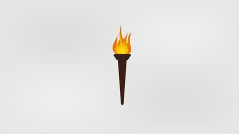 Olympic flame torch fire concept icon animation with alpha channel Stock Footage 277182968