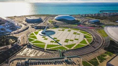 Olympic games 2014. Stadium Fisht, iceberg, ice hockey stadium Vidéo 99832761