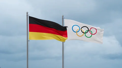 Olympic Games and Germany flag Stock Footage 251963446