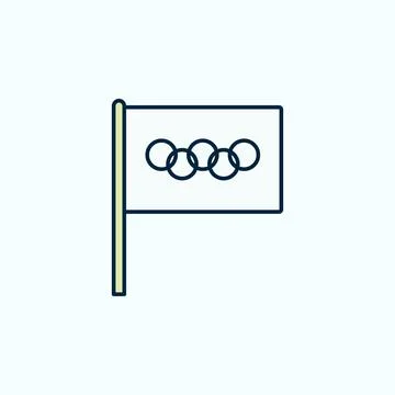 Olympic Games flag 2 colored line icon. Simple colored element illustration Ilustración de archivo