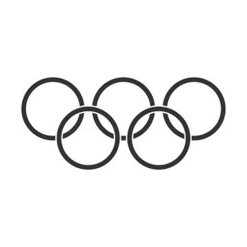 Olympic games rings vector icon in flat style. Olympiad symbol illustration o Stock Illustration