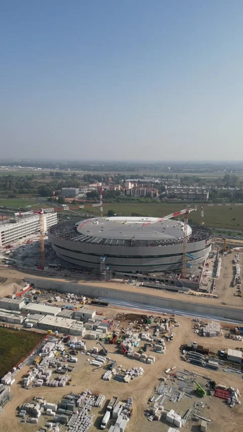 Olympic Ice Arena Construction in Milan, Italy 10.19.2025 Stock Footage 319390447