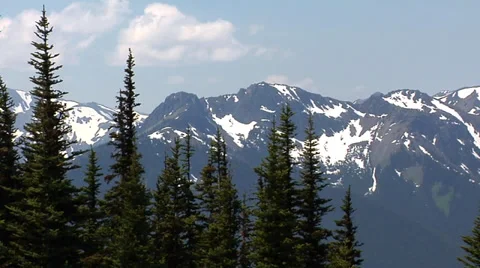 Olympic Mountain Range view from Deer Park of the Olympic National Park Stock Footage 38603003