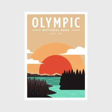 Olympic national park poster vector illustration design Stock Illustration