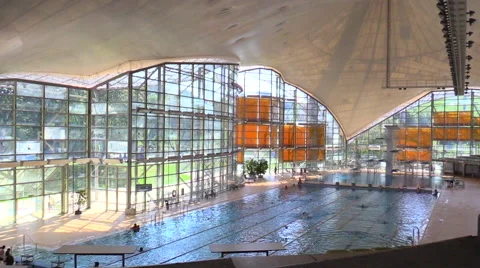 Olympic Park Olympic Swimming Pool Munich Germany Stock-Footage 57467657